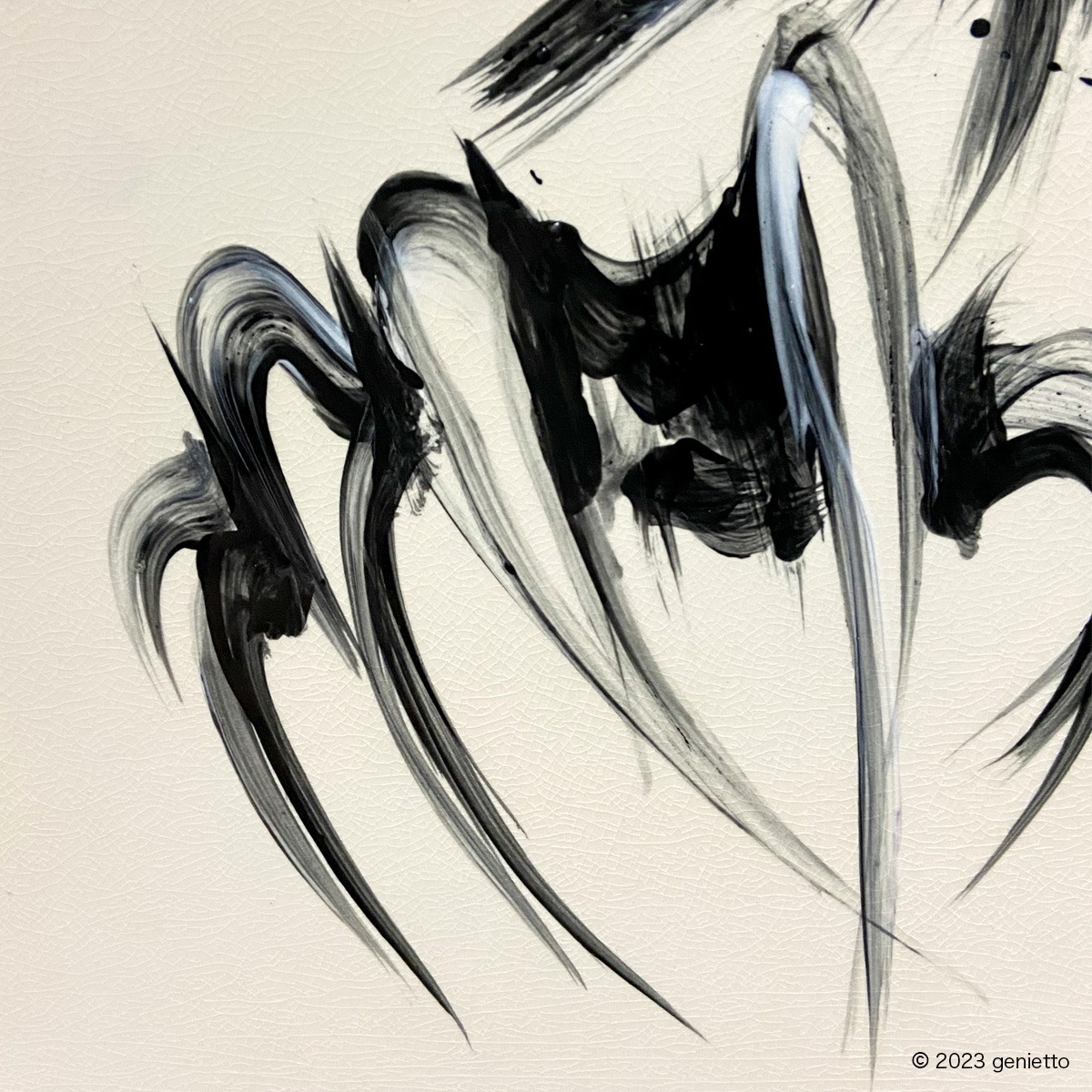 直筆陶墨画「把玉花神」 | 墨絵・陶墨画アーティスト 西元祐貴