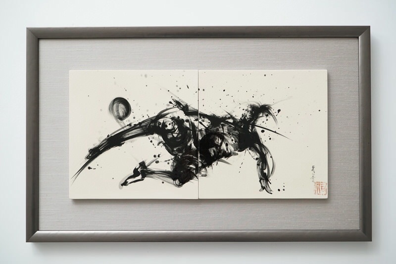 直筆陶墨画「泥身繋(でいしんけい)」 | 墨絵・陶墨画アーティスト 西元 直筆陶墨画「泥身繋(でいしんけい)」 | 墨絵・陶墨画アーティスト 西元