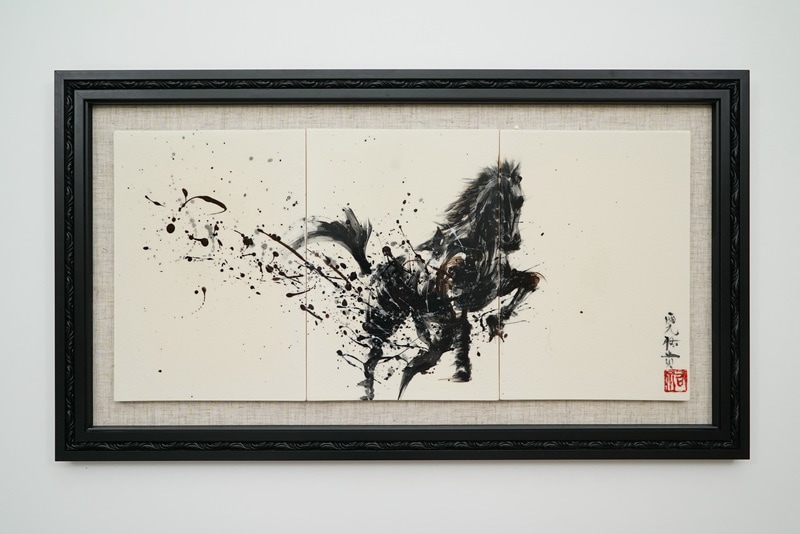 直筆陶墨画「凱騎還（がいきかん）」 | 墨絵・陶墨画アーティスト 西元
