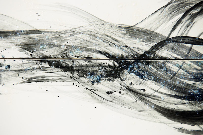 直筆陶墨画「山河新瑞（さんがしんずい）」 | 墨絵・陶墨画