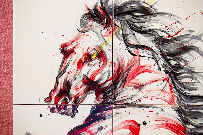 直筆陶墨画「灼道突破（しゃくどうとっぱ）」 | 墨絵・陶墨画