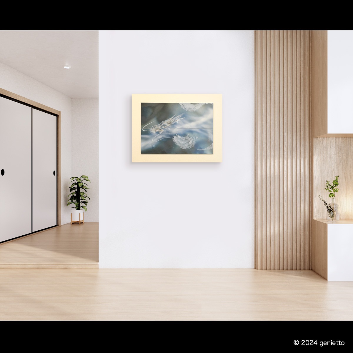 直筆陶墨画「銀雲調訓」