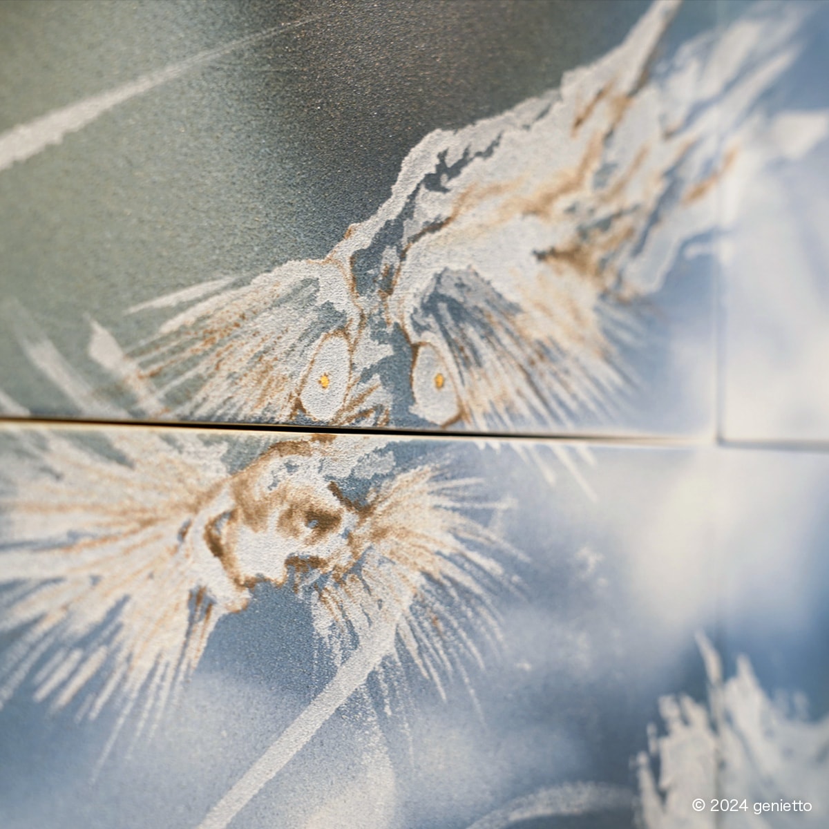 直筆陶墨画「銀雲調訓」 | 墨絵・陶墨画アーティスト 西元祐貴
