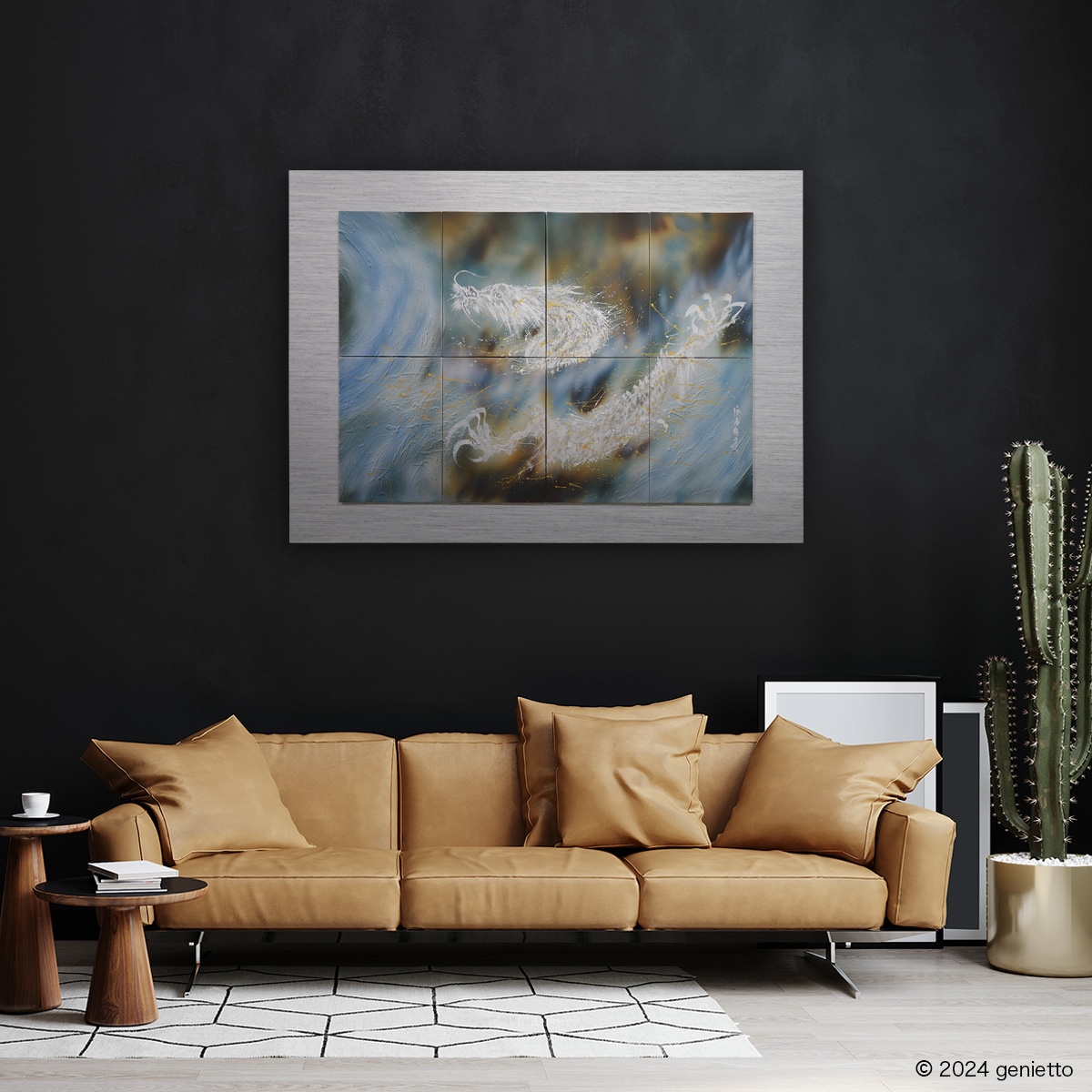 直筆陶墨画「公器天財」 | 墨絵・陶墨画アーティスト 西元祐貴 Yu-ki