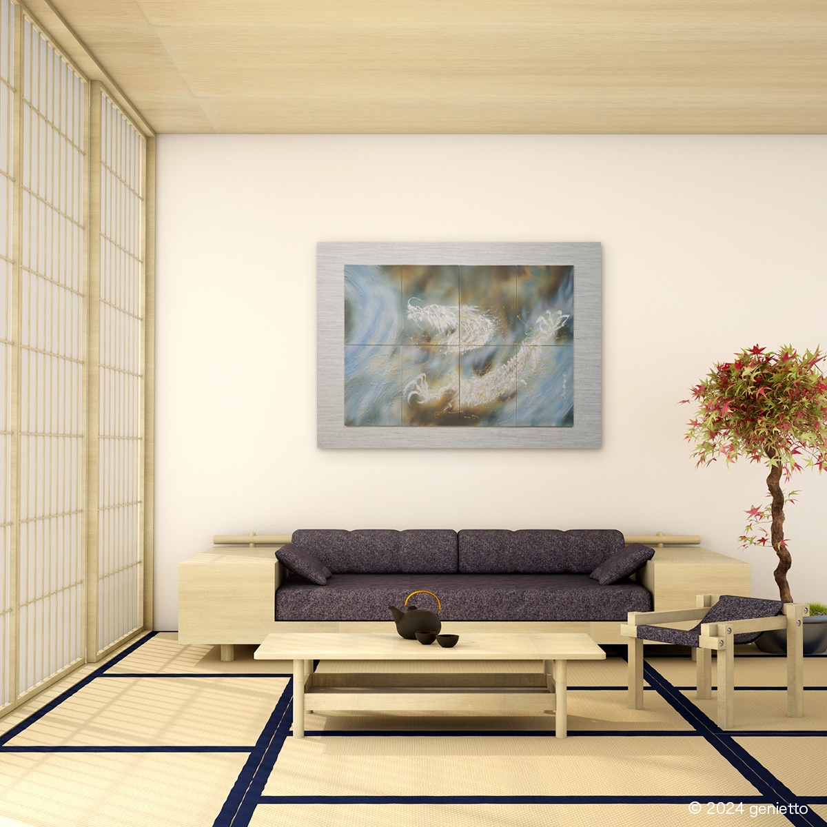 直筆陶墨画「公器天財」 | 墨絵・陶墨画アーティスト 西元祐貴 Yu-ki