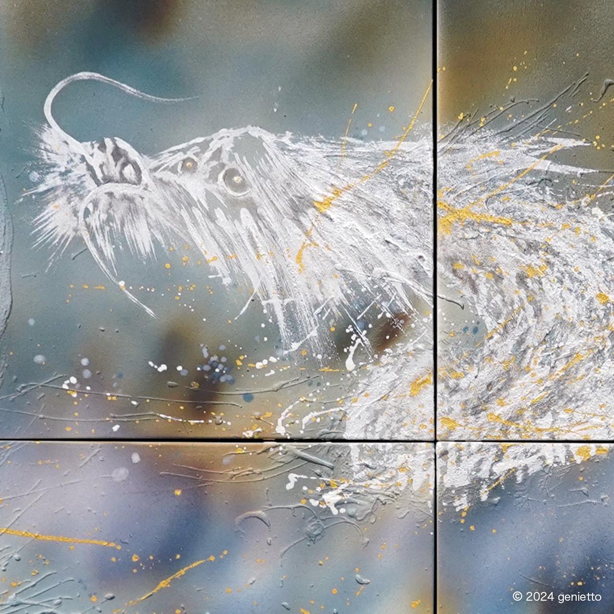 直筆陶墨画「公器天財」 | 墨絵・陶墨画アーティスト 西元祐貴 Yu-ki