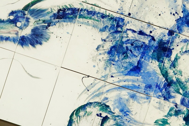 直筆陶墨画「碧水破天(へきすいはてん)」 | 墨絵・陶墨画アーティスト