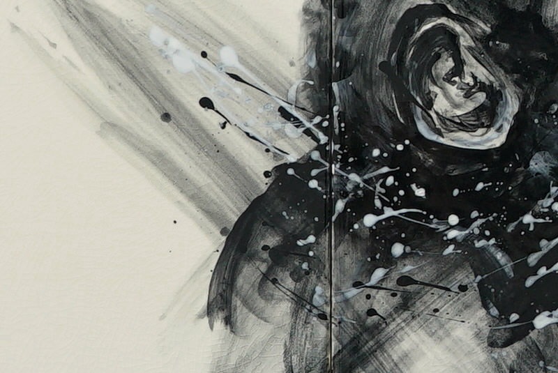 直筆陶墨画「志事独特(しじどくとく)」 | 墨絵・陶墨画アーティスト