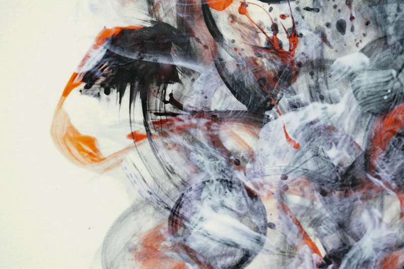 直筆陶墨画「神気魂(しんぎこん)」 | 墨絵・陶墨画アーティスト 西元