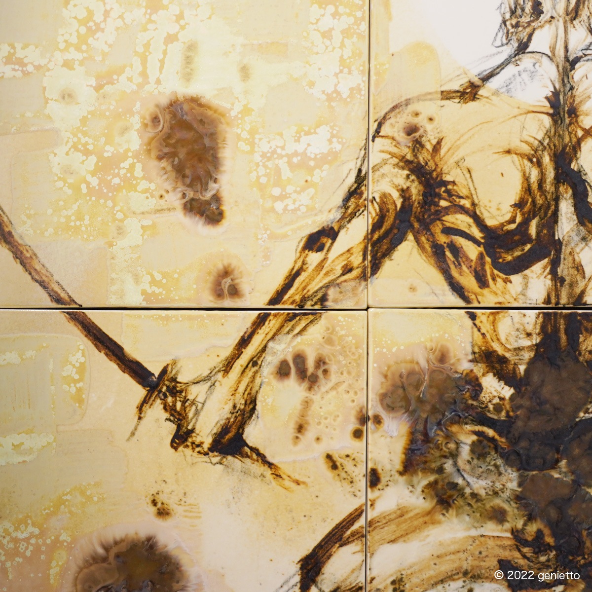 直筆陶墨画「克己不撓」 | 墨絵・陶墨画アーティスト 西元祐貴