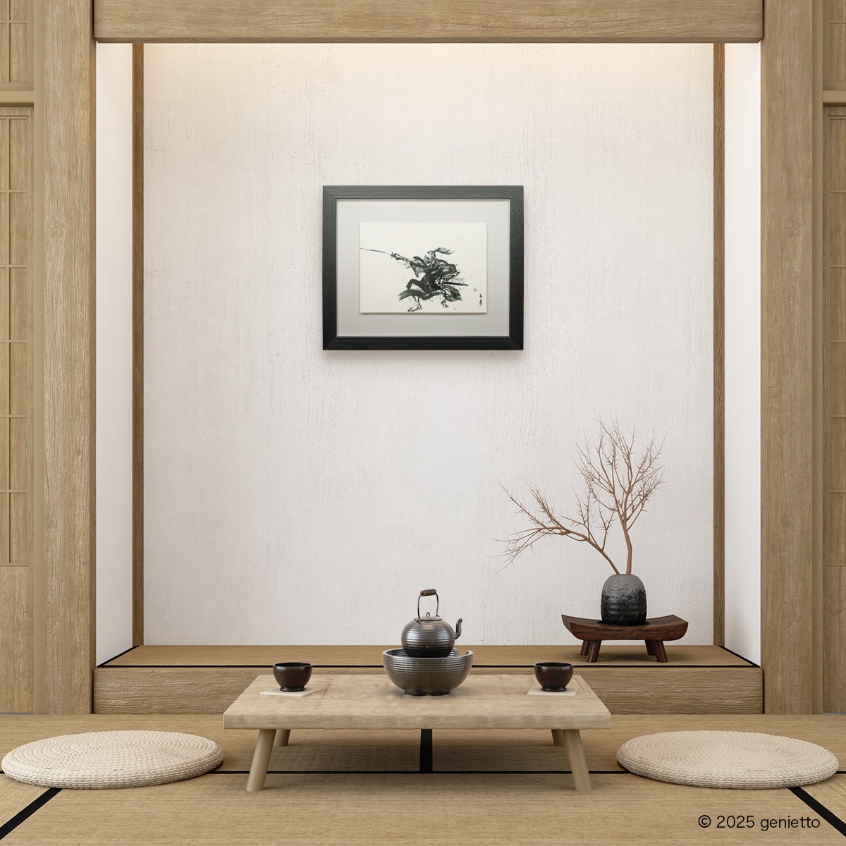 直筆陶墨画「秘剣燕反」