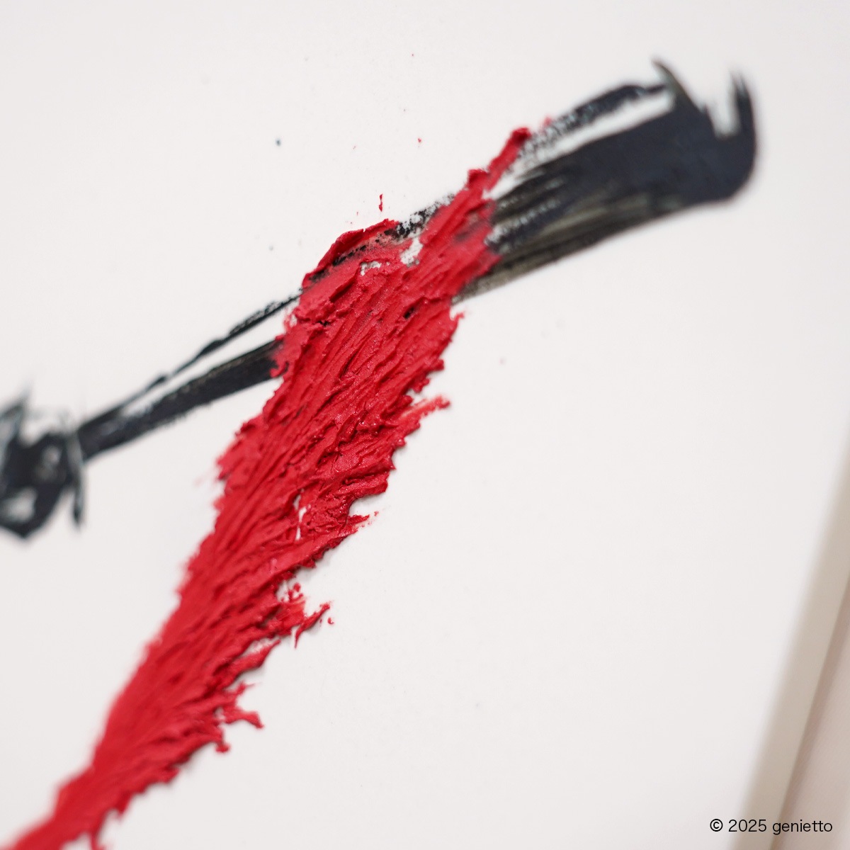 直筆陶墨画「烈撃紅閃」