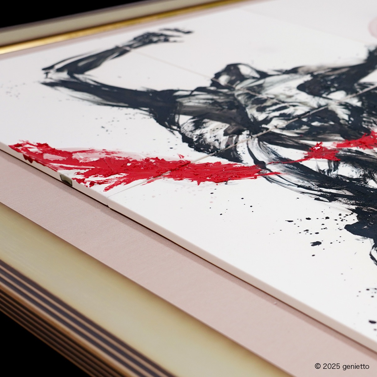 直筆陶墨画「紅蓮焔舞」