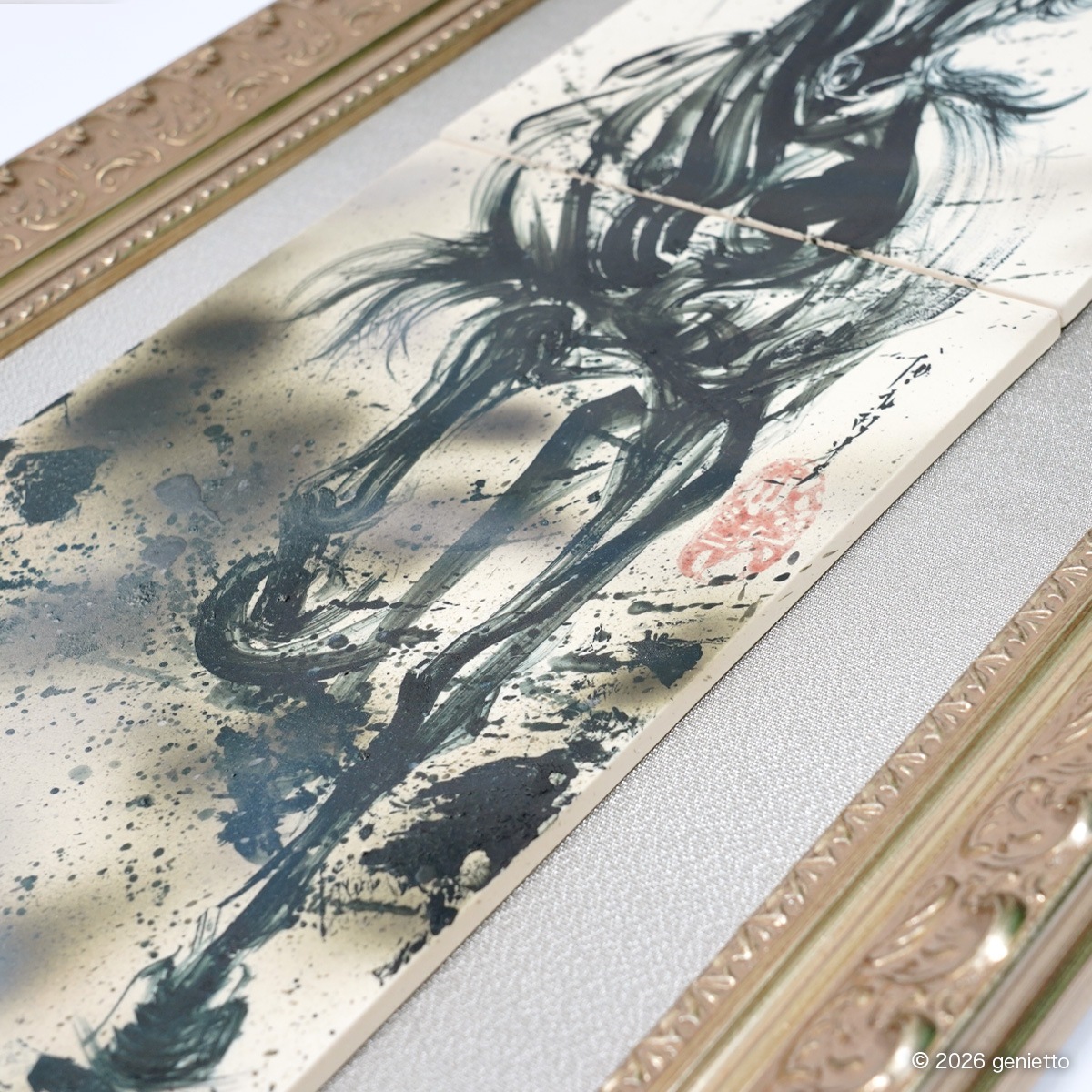 【新作】直筆陶墨画「覇影驟駆」