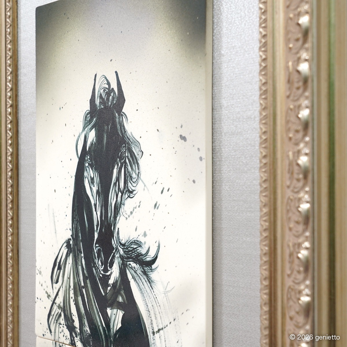 【新作】直筆陶墨画「覇影驟駆」