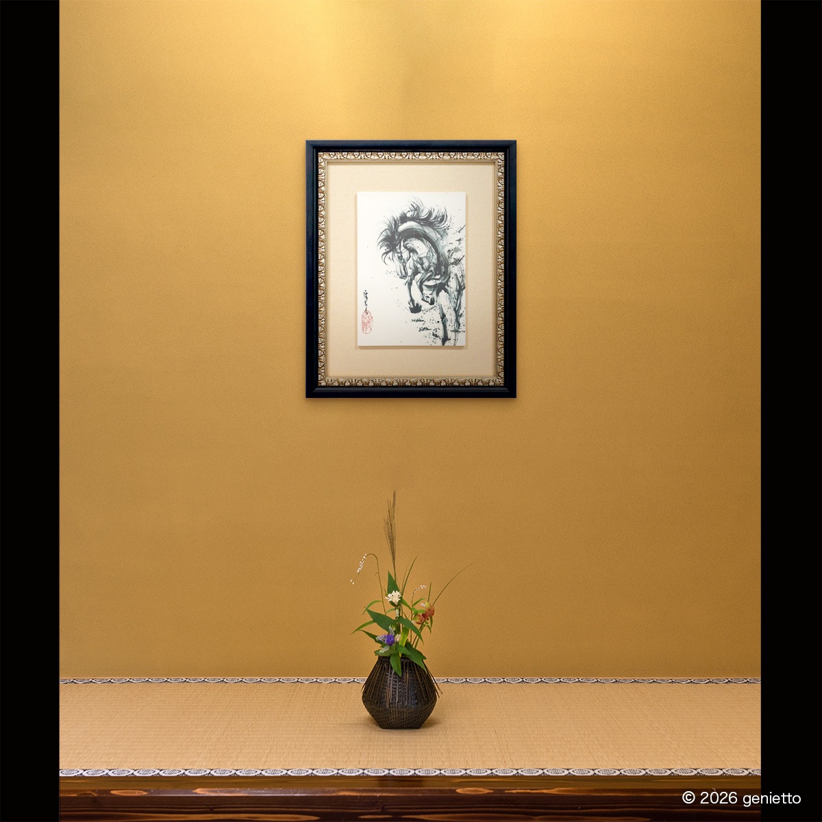 【新作】直筆陶墨画「翔悦連環」