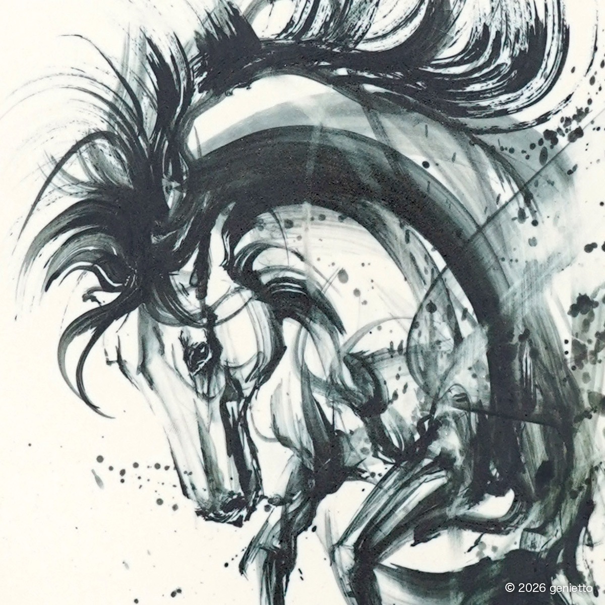 【新作】直筆陶墨画「翔悦連環」