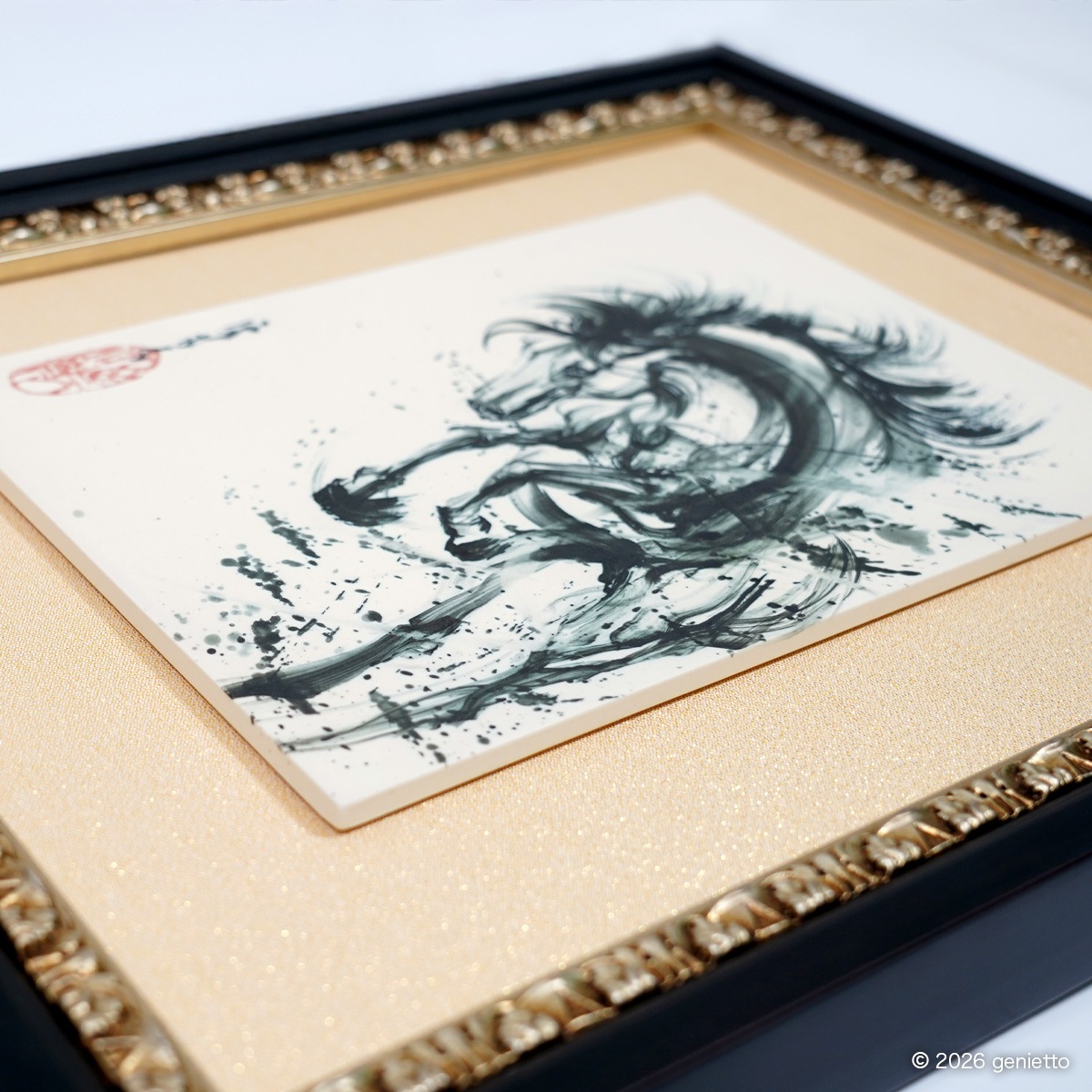 【新作】直筆陶墨画「翔悦連環」