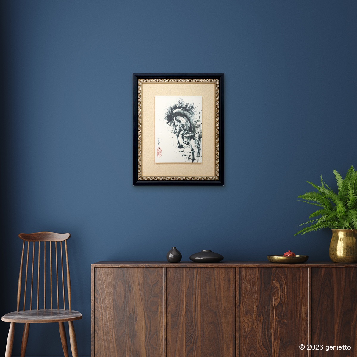 【新作】直筆陶墨画「翔悦連環」