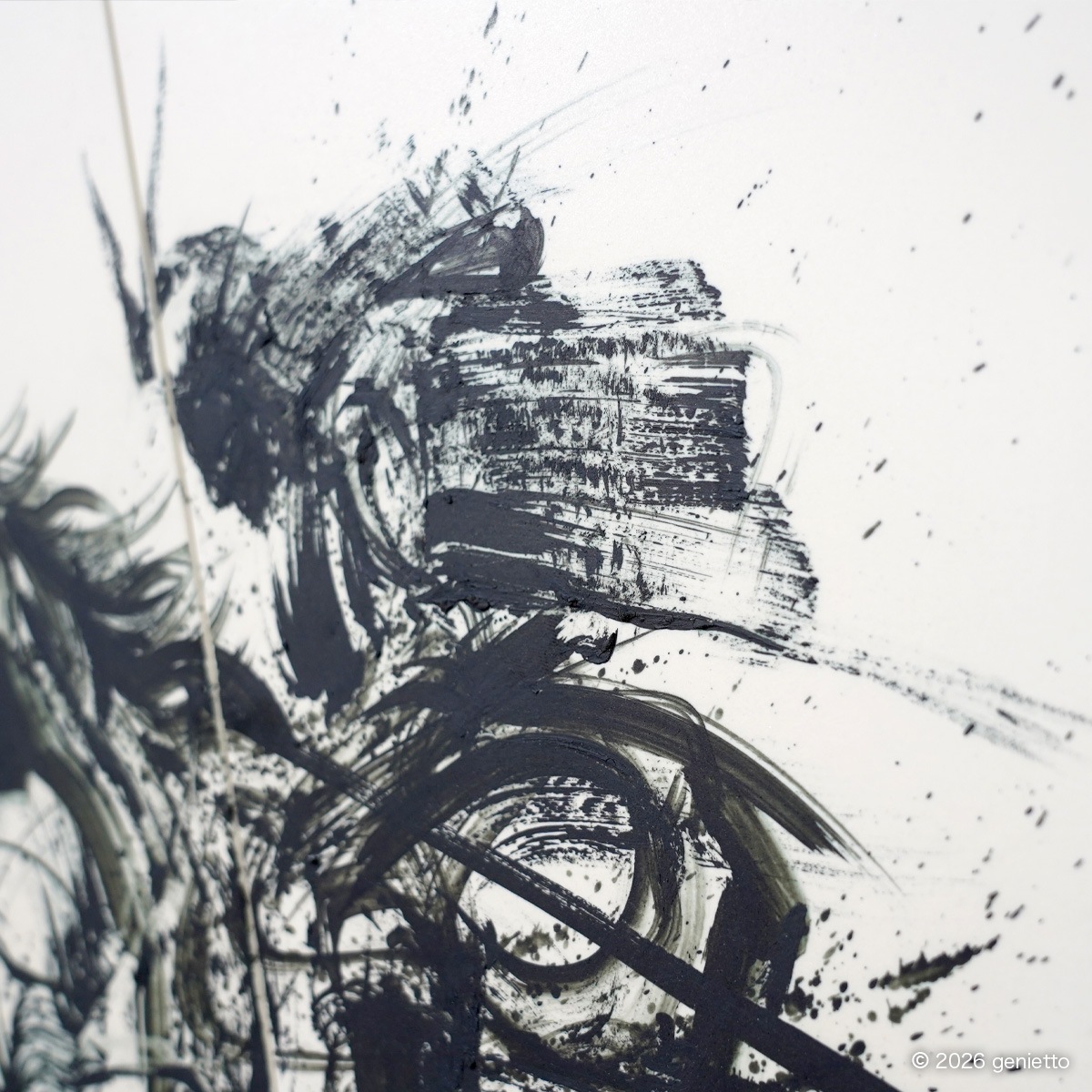 【新作】直筆陶墨画「闘魂翔駆」