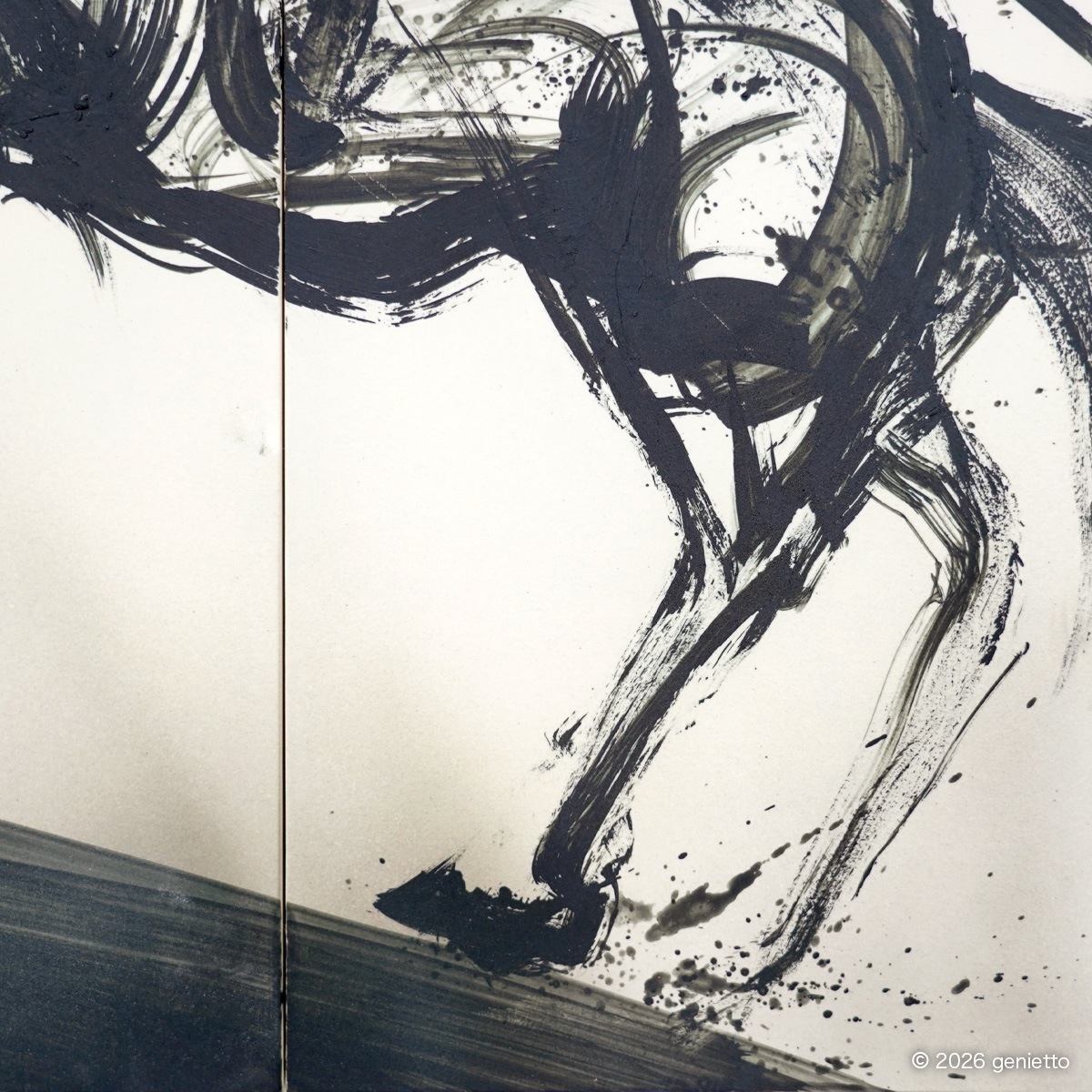 【新作】直筆陶墨画「闘魂翔駆」