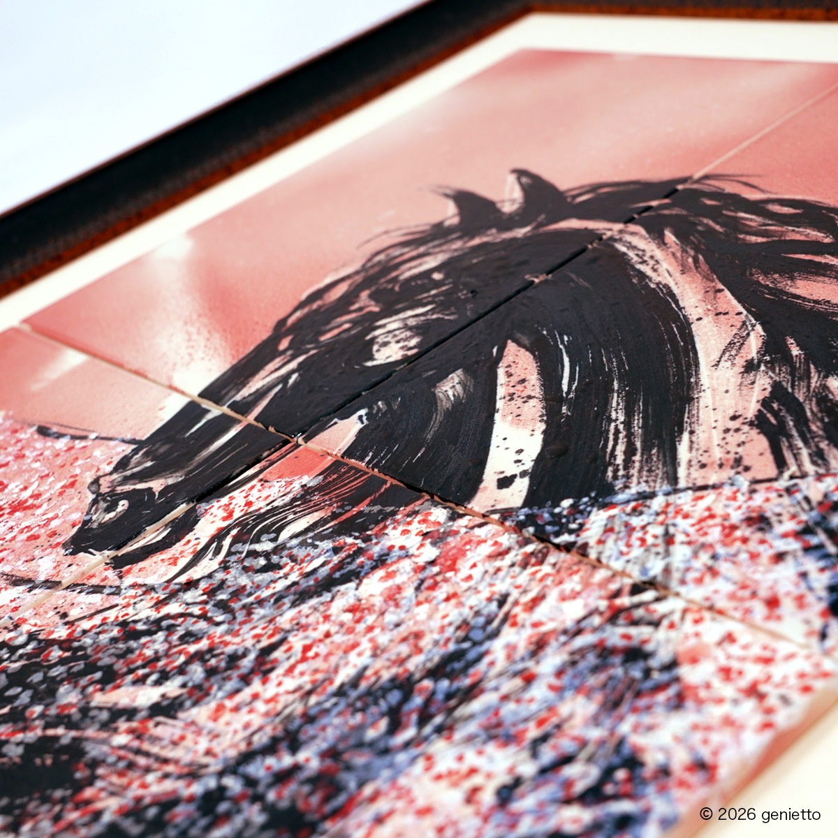 【新作】直筆陶墨画「花驍行志」