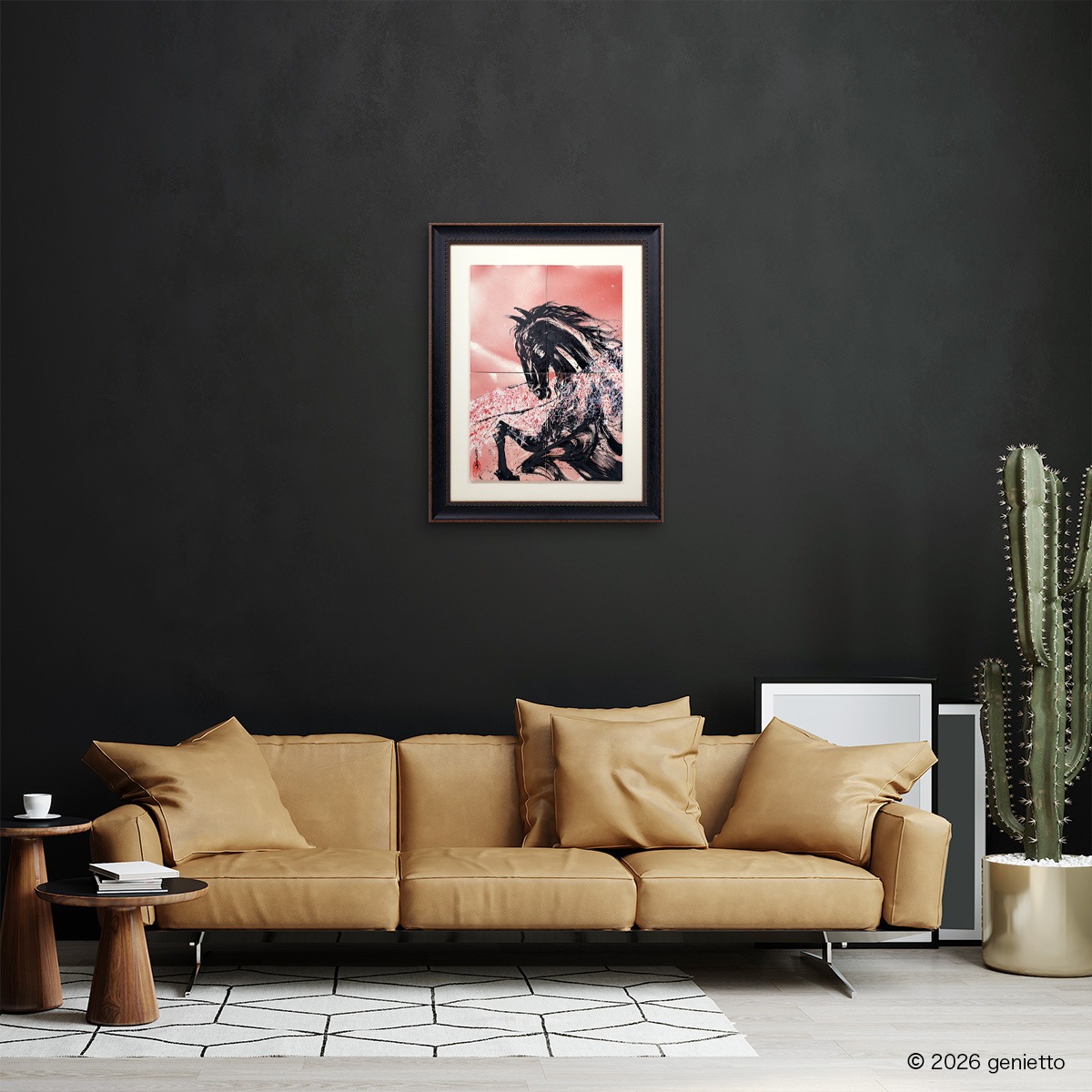 【新作】直筆陶墨画「花驍行志」