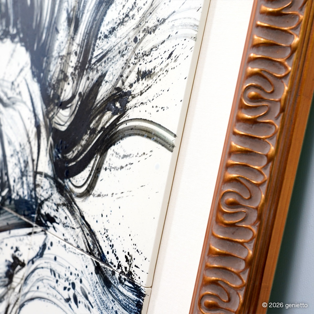 【新作】直筆陶墨画「汗馳楽心」