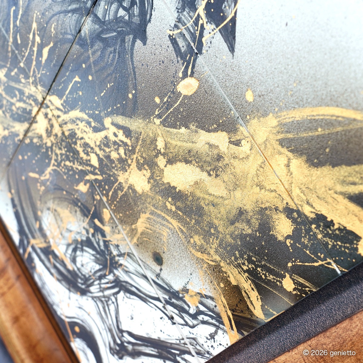 【新作】直筆陶墨画「龍蹄翔雲」