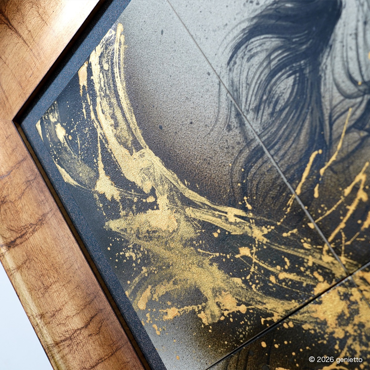 【新作】直筆陶墨画「龍蹄翔雲」