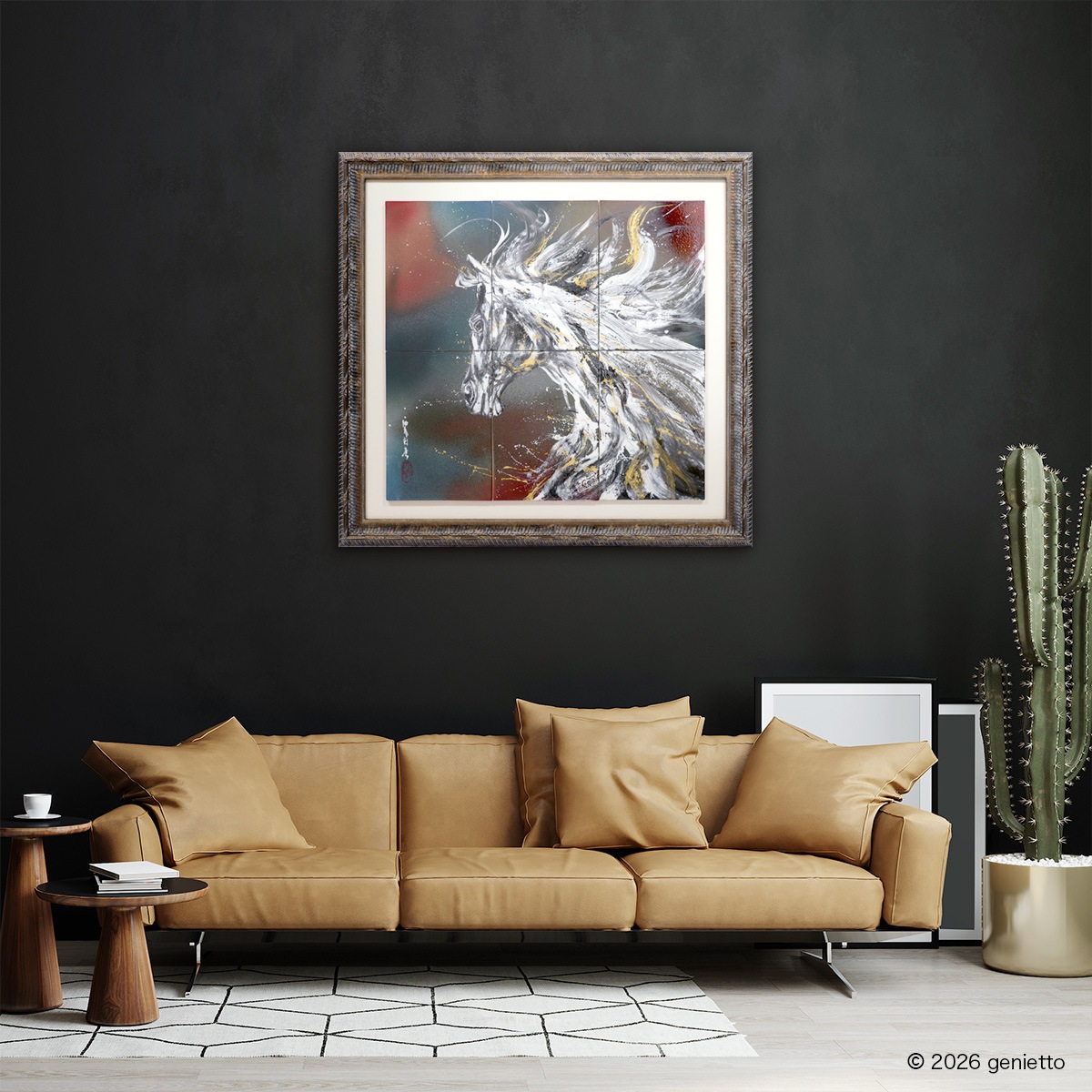 【新作】直筆陶墨画「風雷奔翔」