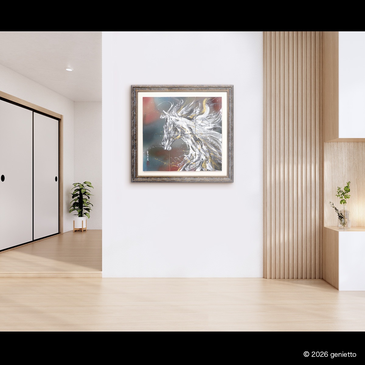 【新作】直筆陶墨画「風雷奔翔」