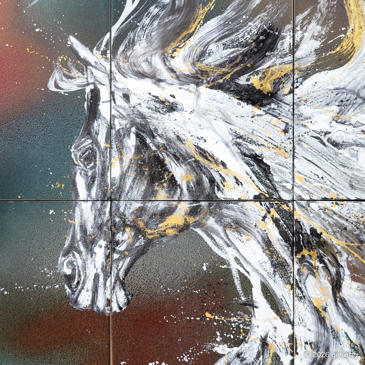 【新作】直筆陶墨画「風雷奔翔」