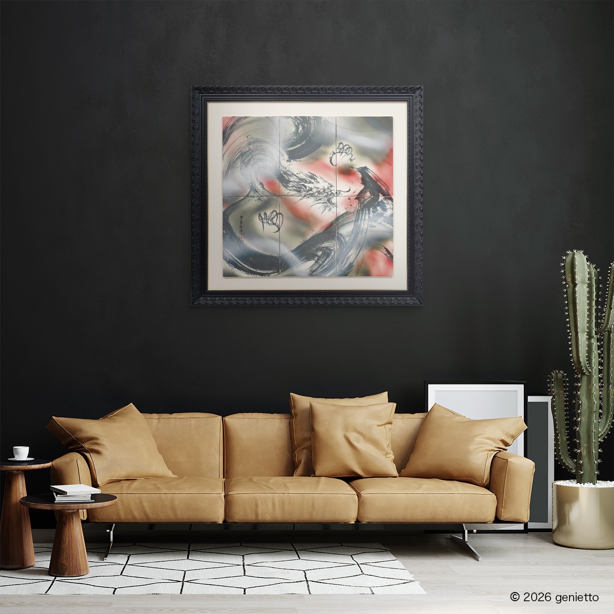 【新作】直筆陶墨画「鋼誓天護」