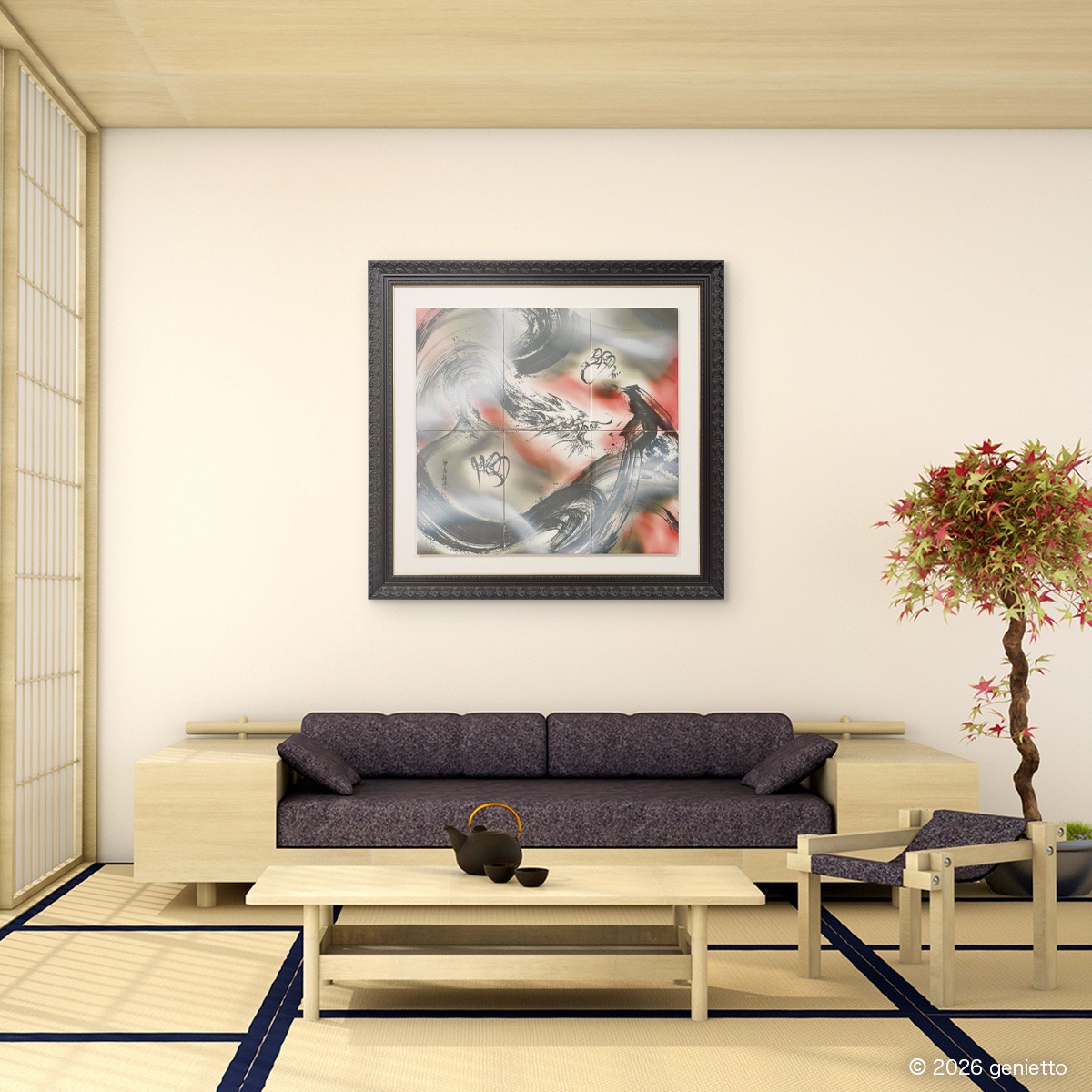 【新作】直筆陶墨画「鋼誓天護」