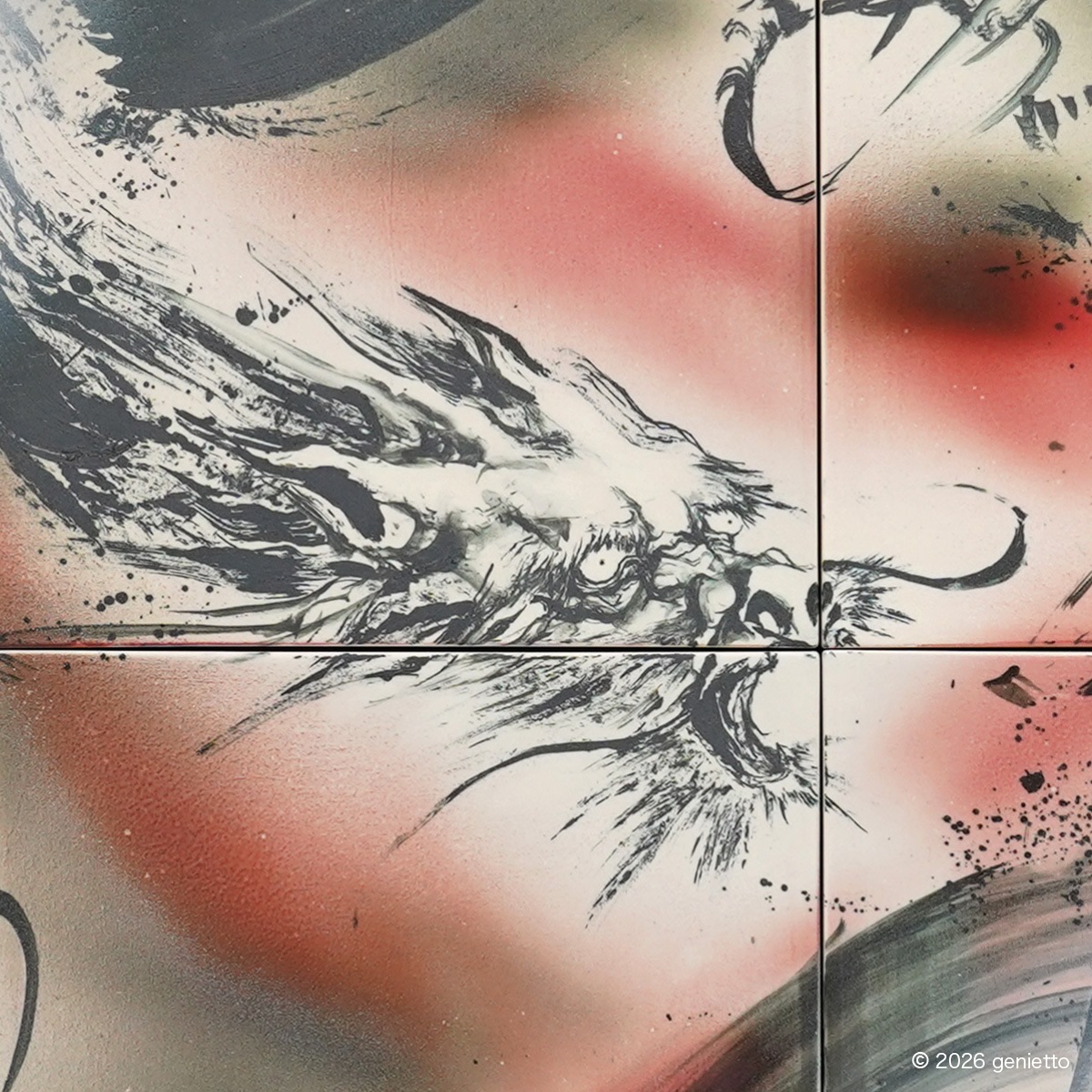 【新作】直筆陶墨画「鋼誓天護」