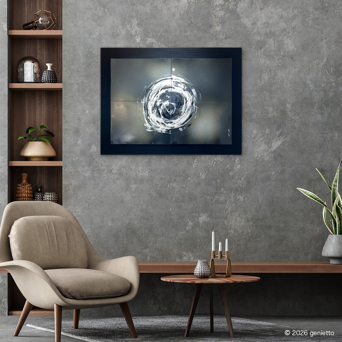 直筆陶墨画「Reincarnation」