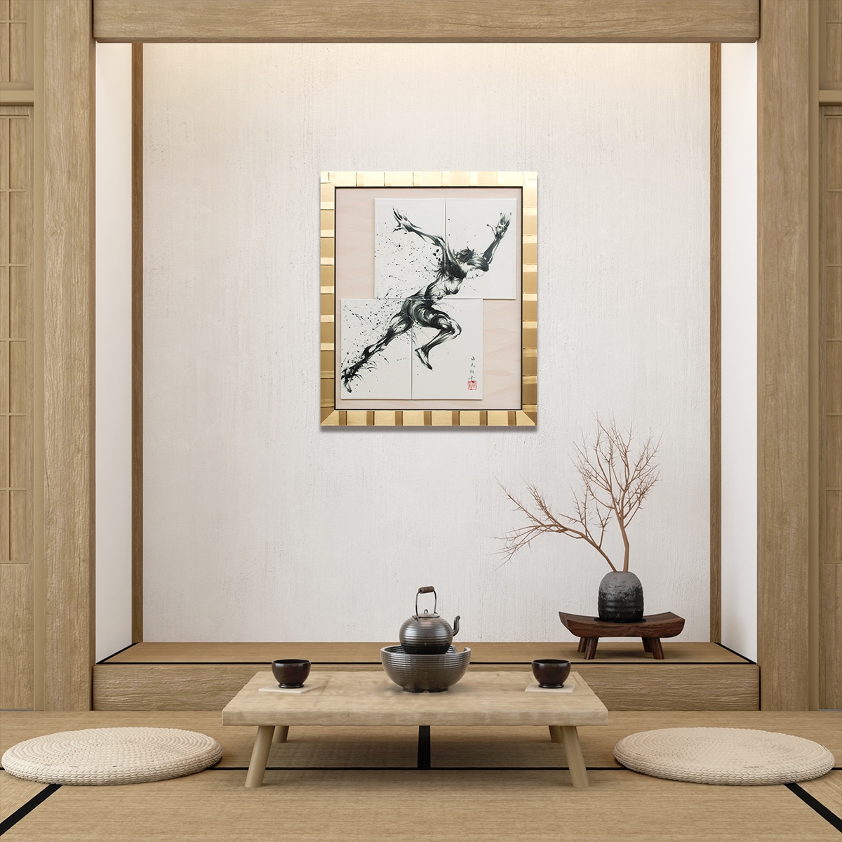 直筆陶墨画「光允時超」