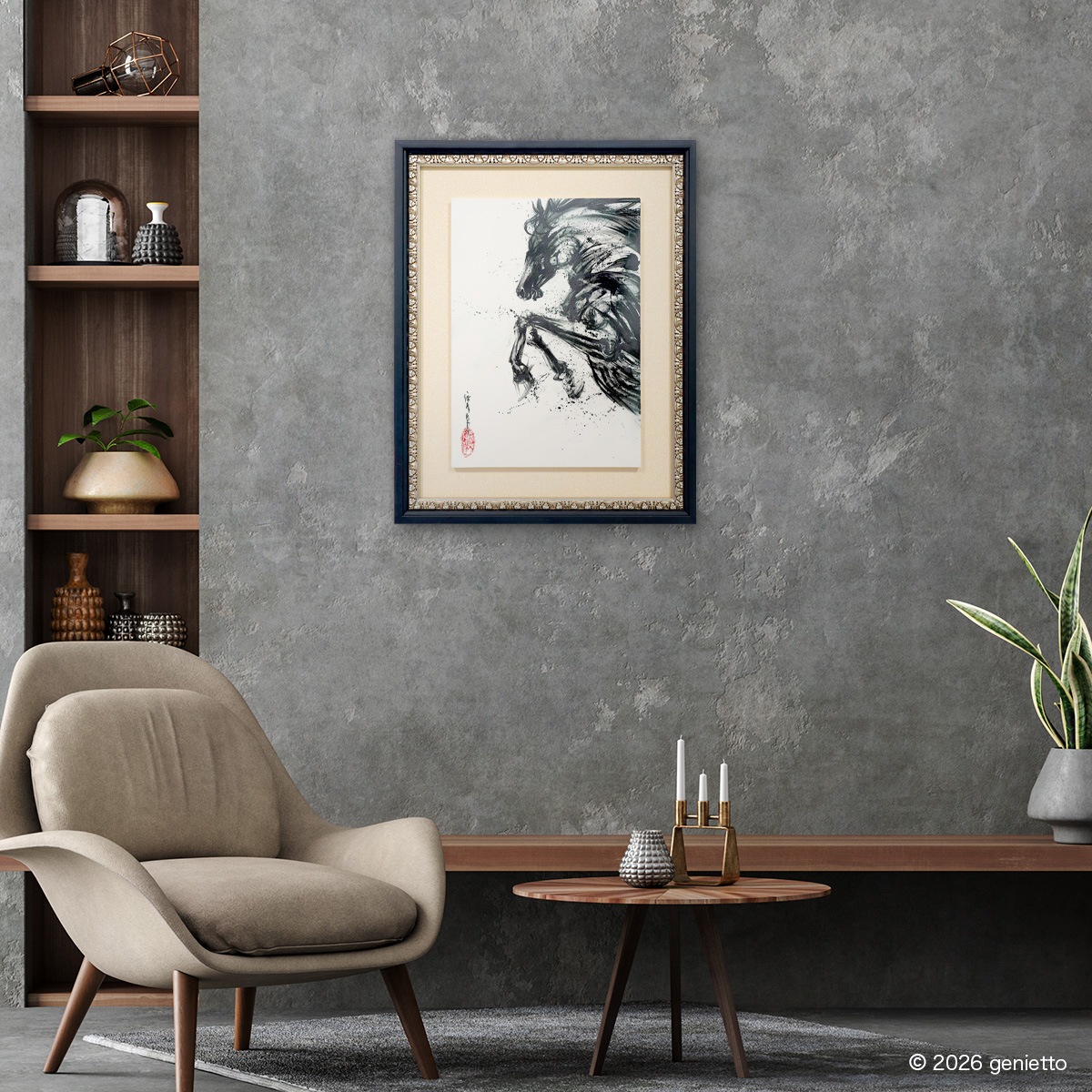 【新作】直筆陶墨画「均衡破跳」