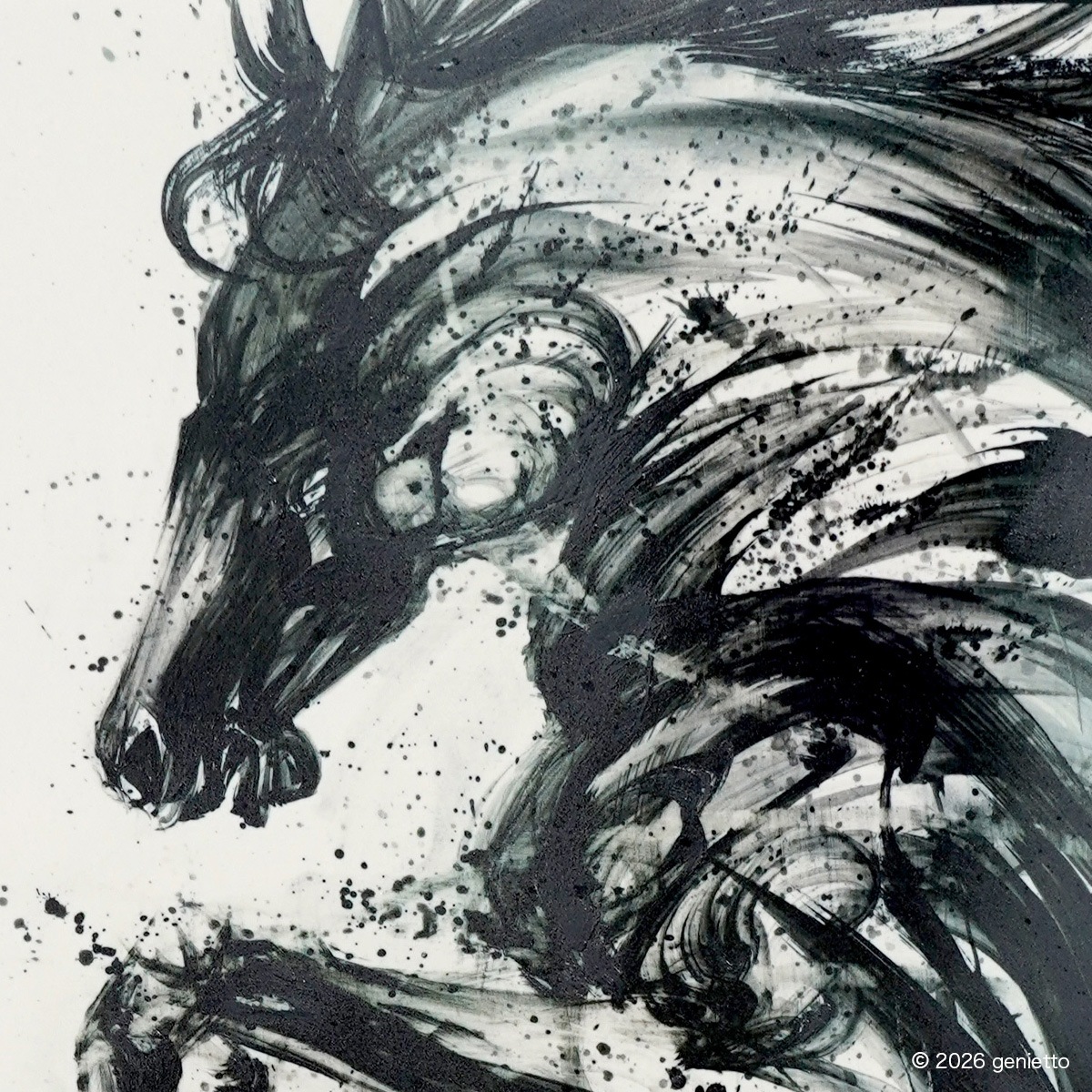 【新作】直筆陶墨画「均衡破跳」