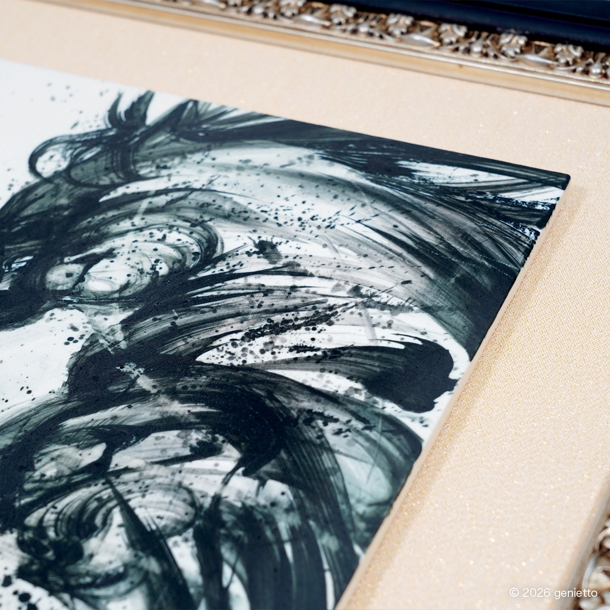 【新作】直筆陶墨画「均衡破跳」