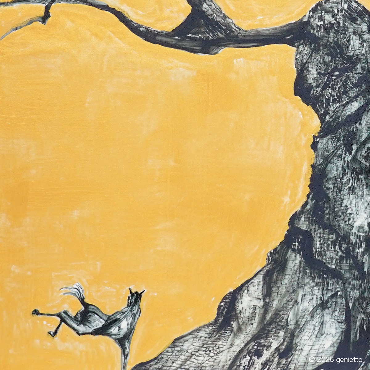 【新作】直筆陶墨画「聖樹在天」