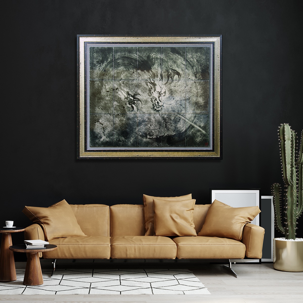 直筆陶墨画「神歌恩寵」