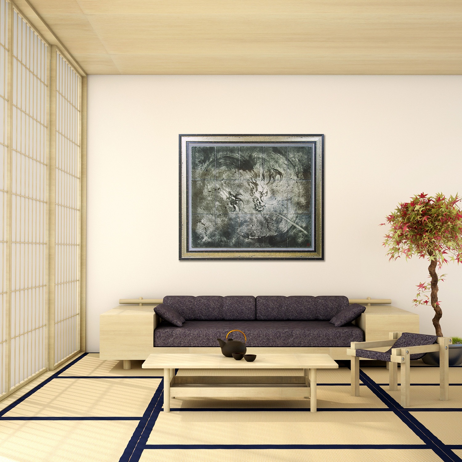 直筆陶墨画「神歌恩寵」