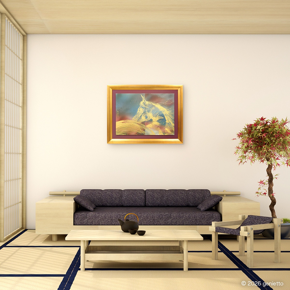 【新作】直筆陶墨画「聖焔忍駆」