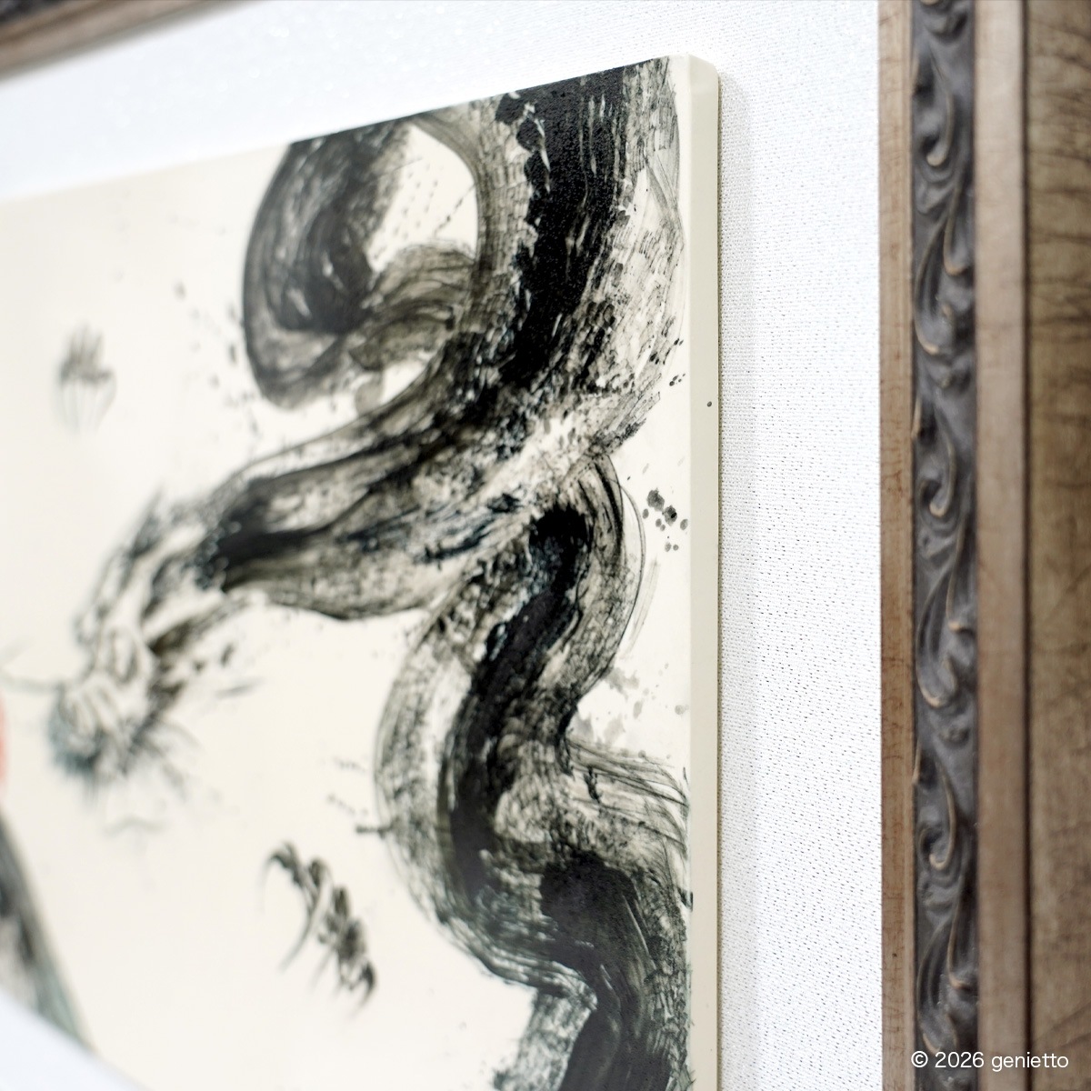 【新作】直筆陶墨画「天脈成龍」