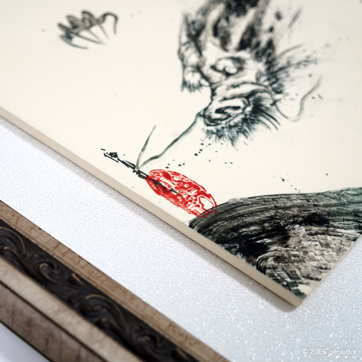 【新作】直筆陶墨画「天脈成龍」