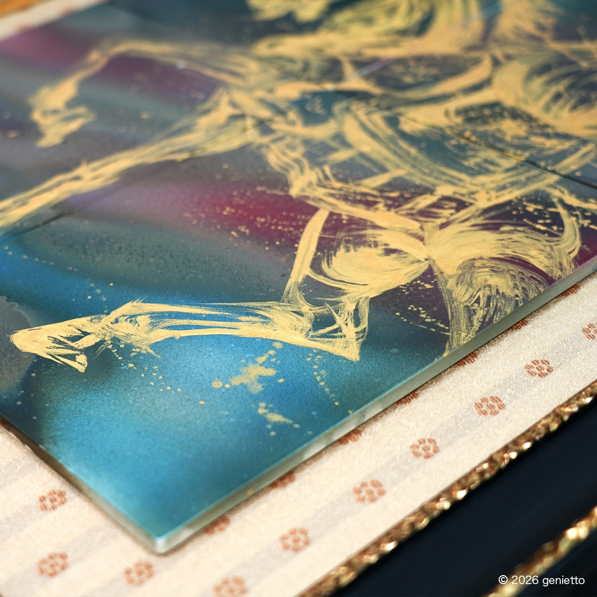 【新作】直筆陶墨画「金萬栄志」