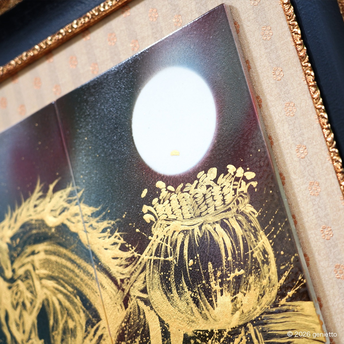 【新作】直筆陶墨画「金萬栄志」