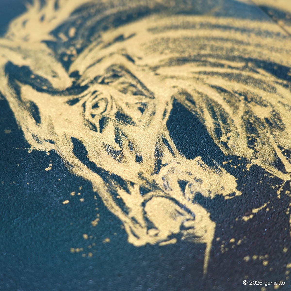 【新作】直筆陶墨画「金萬栄志」